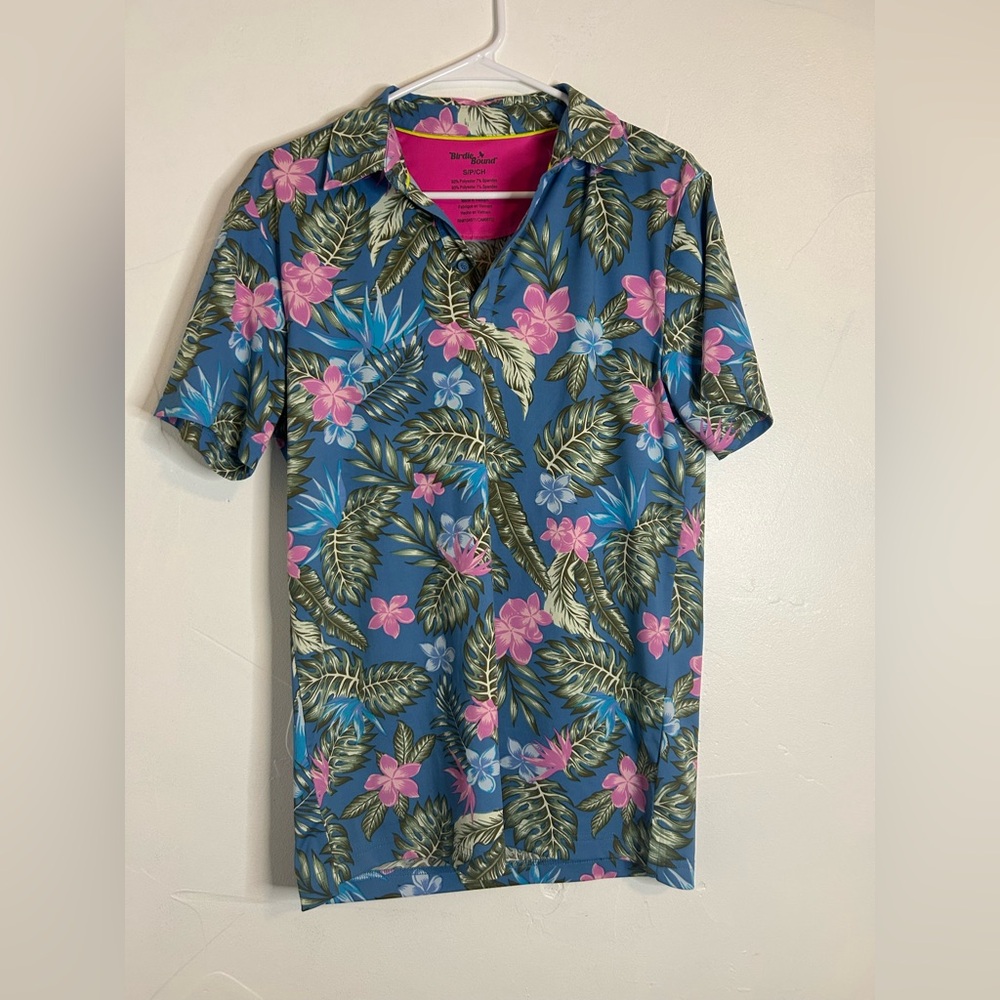 BirdieBound Tropical golf polo shirt